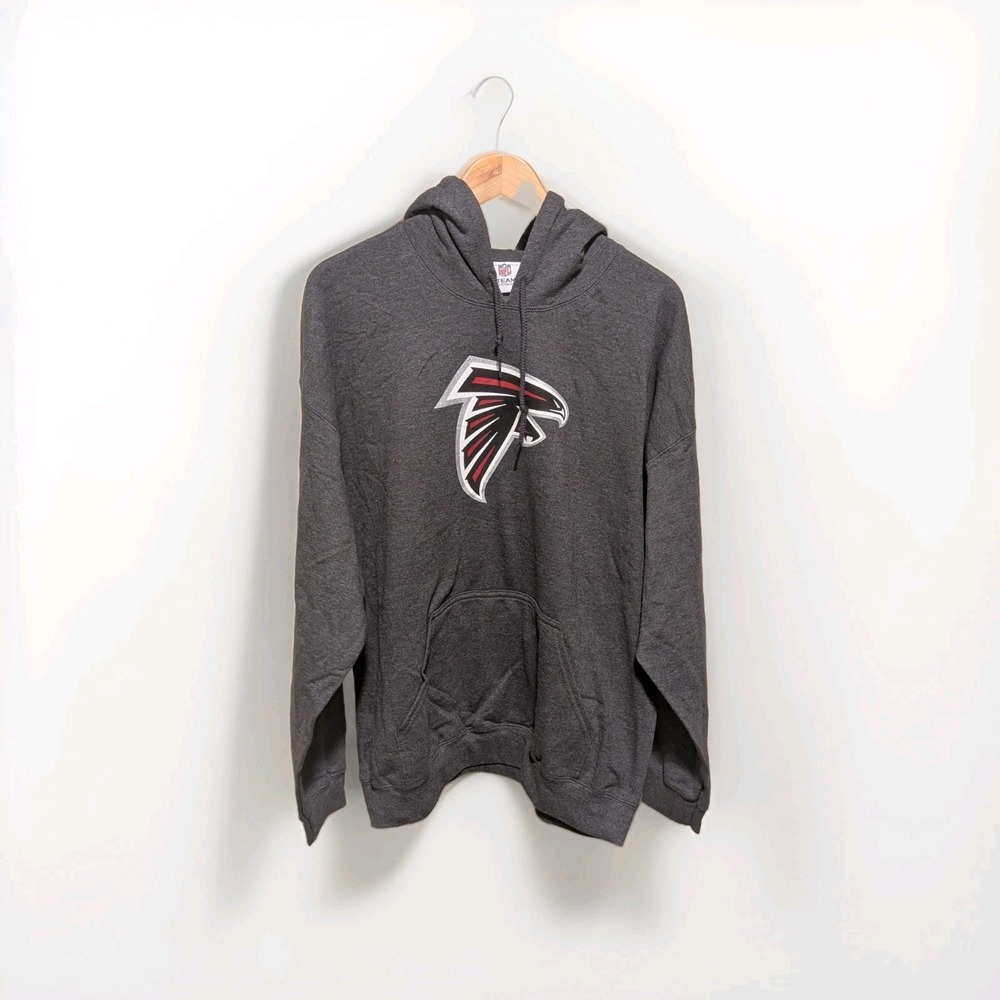 Atlanta‎ Falcons Hoodie Men's L NFL Team Apparel Dark Gray Pullover NWOT Fleece